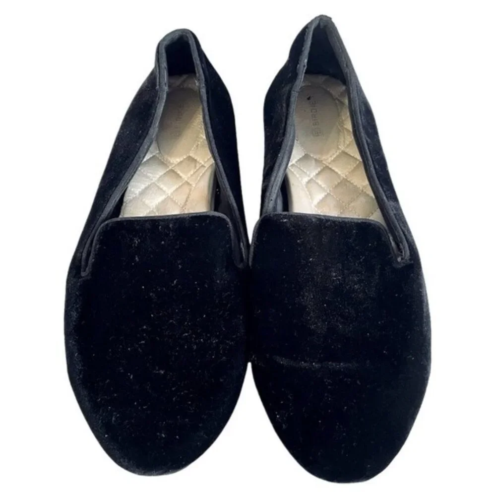 Birdies Black Velvet Loafers Size 10.5